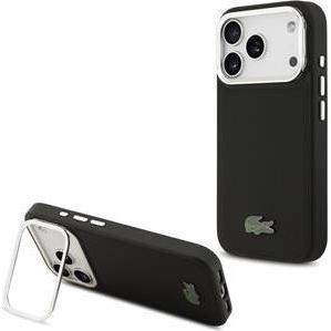 Lacoste Iconic Petit Pique Camera Stand MagSafe Case for iPhone 17 Pro Black (Apple iPhone 17 Pro), Cover smartphone, Nero