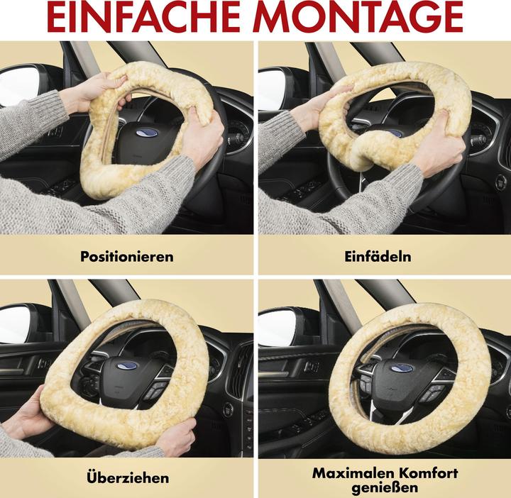 Actual product image Walser Lambskin steering wheel cover car steering wheel cover steering wheel protector genuine lambskin