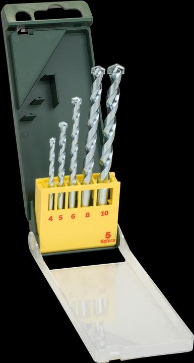 Produktbild Bosch Zubehör Steinbohrer-Set, 5-teilig, Durchmesser: 4 - 10 mm, HM-Steinbohrer (4 - 10 mm)