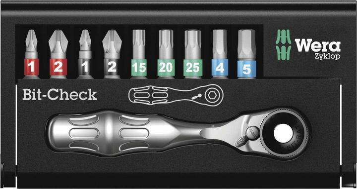 Productafbeelding Wera Bitset 10 stuks Bit-Check 10 (Inbus, Kruis Pozidriv PZ)