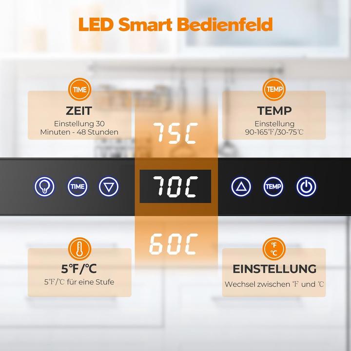 Actual product image Yashe Dörrautomat mit 9 Tabletts und Timer