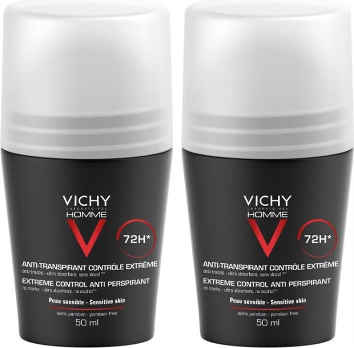 Produktbild Vichy Homme Deo Roll-On Antitranspirant 72h 2x25ml (Roll-on, 25 ml)