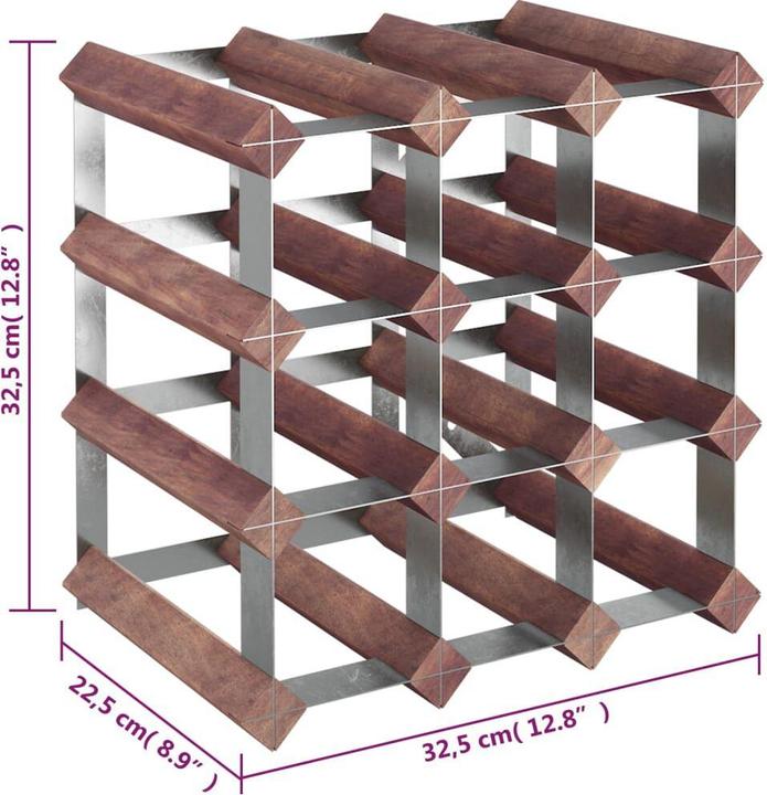 Image du produit VidaXL Weinregal (32,5 x 22,5 x 32,5 cm, 12 Fl.)