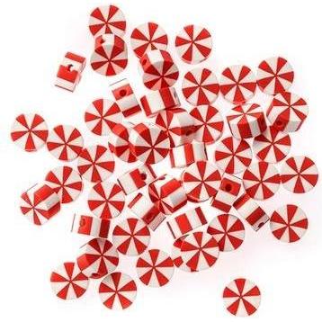 Dalprint Polymerperlen Weihnachtsbonbons 1cm 48St