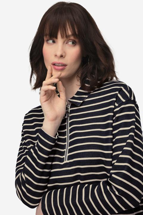 Produktbild Laurasøn Sweatshirt, Ringel, Polokragen, Langarm (M)