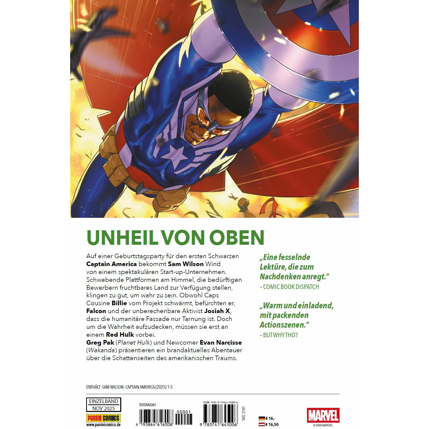 Sam Wilson: Captain America - Hoch hinaus, Narrativa di Evan Narcisse, Chris Campana, Eder Messia, Greg Pak, Valentine De Landro, Carolin Hidalgo