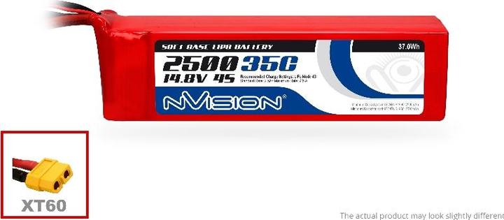 Actual product image nVision LiPo battery 14.8V 2500mAh 35C (14.80 V, 2500 mAh)