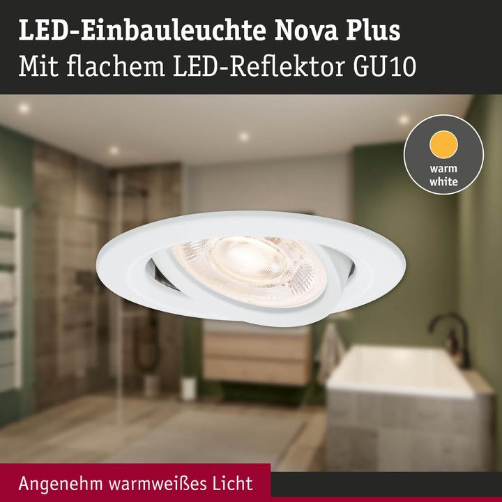 Produktbild Paulmann 92414 Nova LED-Einbauleuchte GU10 4.9 W Weiss (matt) (550 lm, GU10)
