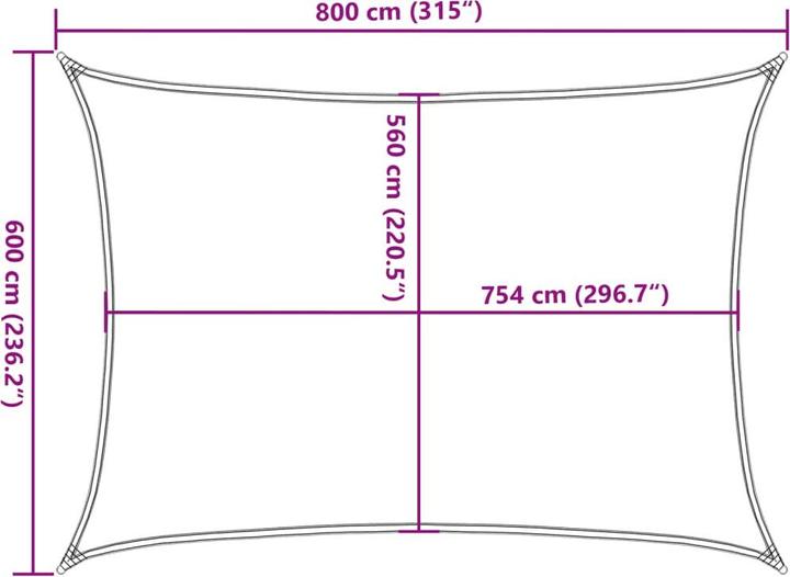 Image du produit vidaXL Sonnensegel (600 x 800 cm)
