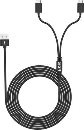 Image du produit SIGN Câble Duo Charge & Play pour PS5, 5V, 2.1A, 1.5m - Noir (1.50 m)