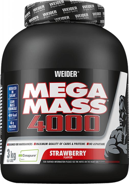 Immagine prodotto Weider Mega Mass 4000 (barattolo da 3000 g) (Fragola, 1 x, 3000 g)