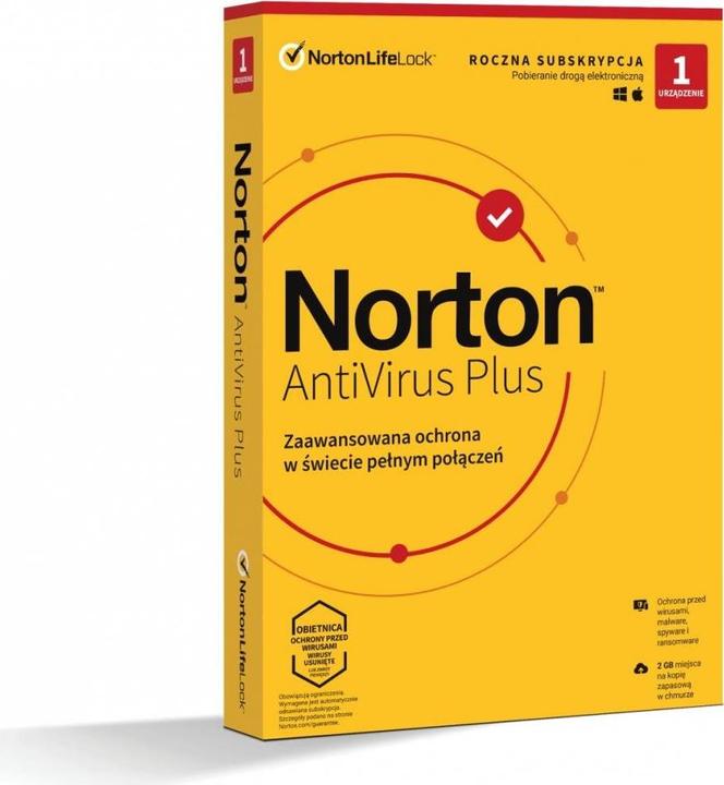 Immagine prodotto Norton AntiVirus Plus 2GB PL 1U1Dvc1Y 21408750 (1 Utente, 12 mesi)