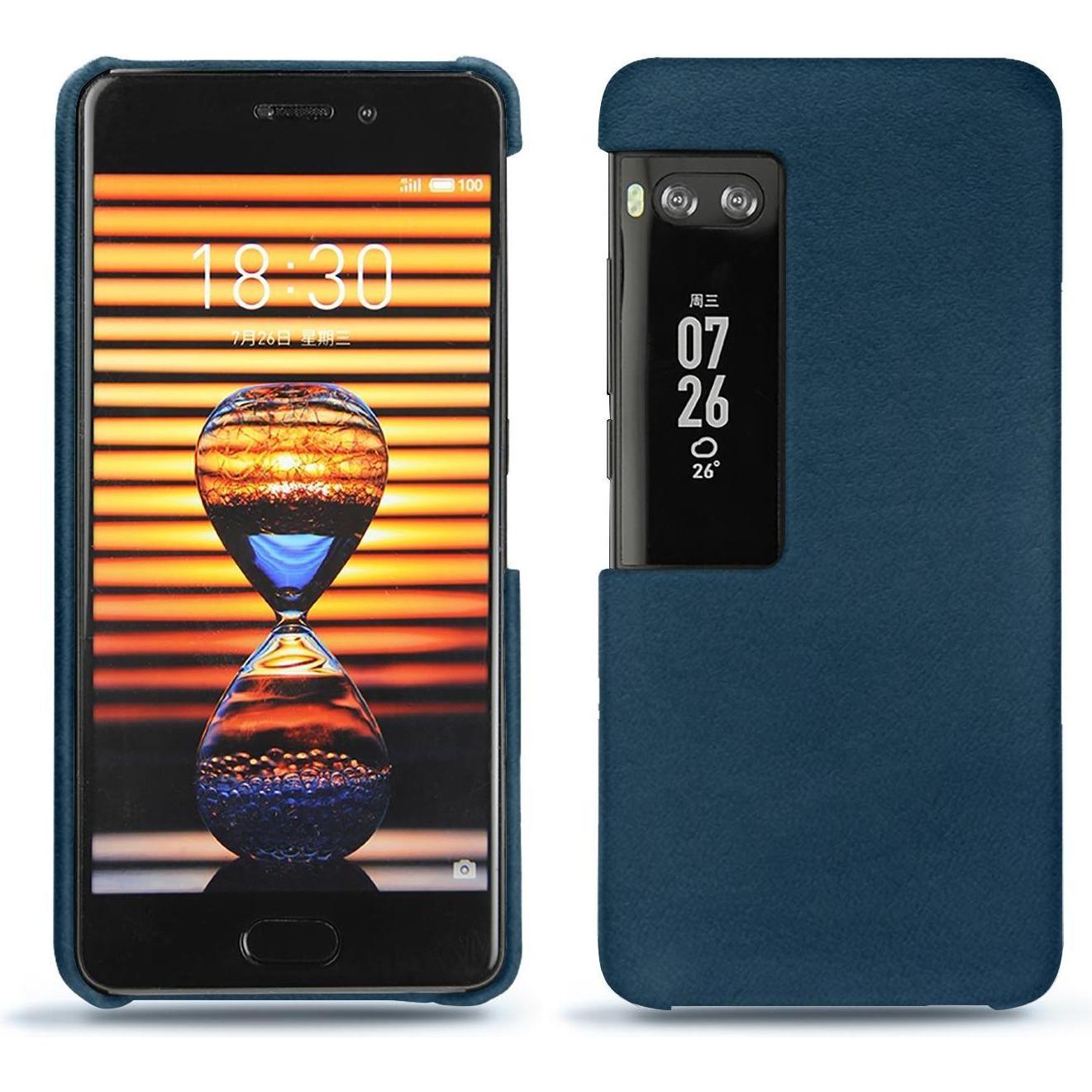 Noreve Lederschutzhülle (Meizu Pro 7 Plus), Smartphone Hülle, Blau