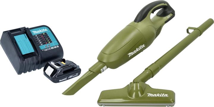 Makita DCL 180 SYO Akku Staubsauger 18 V 0,65 l Olive Outdoor Adventure Serie + 1x Akku 1,5 Ah +