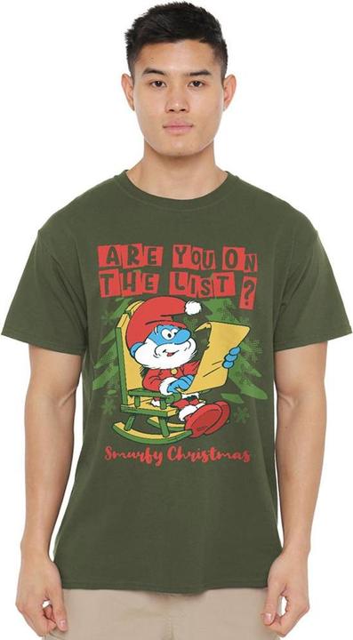 Produktbild The Smurfs Are You On The List TShirt weihnachtliches Design (M)