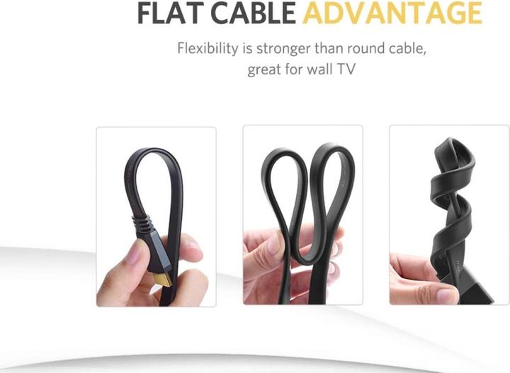 Produktbild Ugreen HDMI 2.0 Flachband 4K 1080p vergoldet (5 m, HDMI, 2.0)