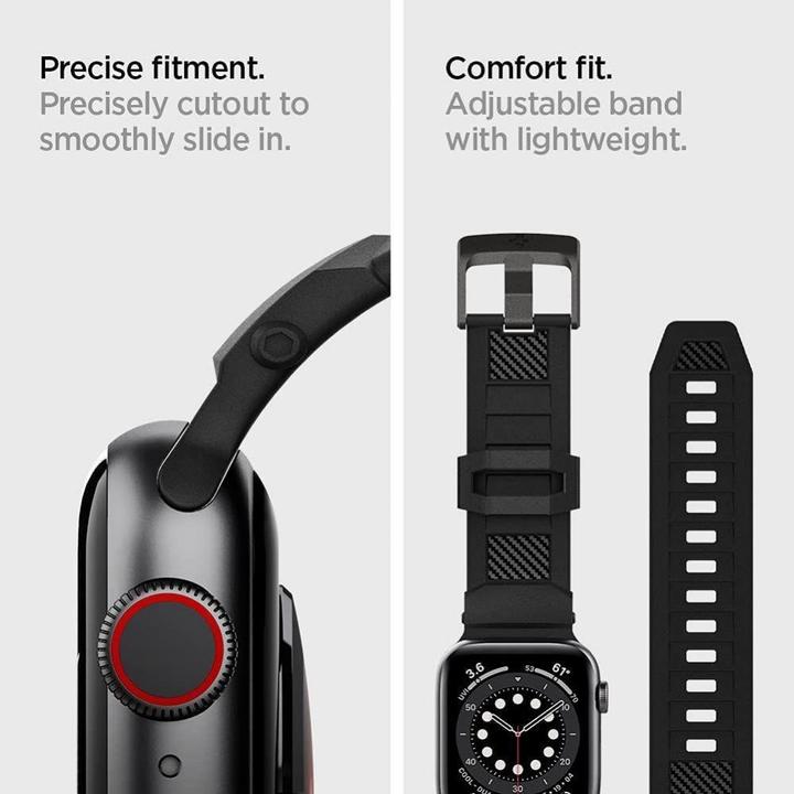 Immagine prodotto Spigen FASCICOLO RUGGED Apple Watch 4/5/6/7/8/SE (38/40/41MM) NERO OPACO (41 mm, 38 mm, 40 mm, Poliuretani termoplastici (TPU))