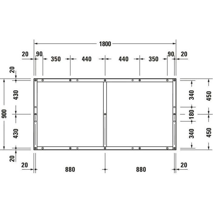 Thumbnail - Duravit, Duschwanne, Fussgestell für Duschwanne Tempano 1800x900mm
