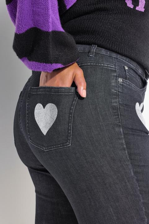 Actual product image Angel of Style Straight cut jeans with glitter hearts and 5 pockets (50)