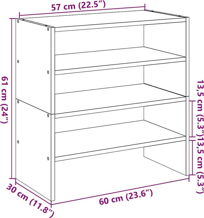 Actual product image vidaXL Schuhregal (60 x 30 x 30.50 cm)