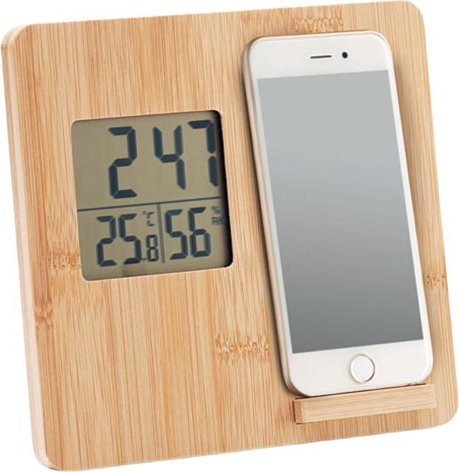 Actual product image MidOcean Bamboo Digital Desk Clock