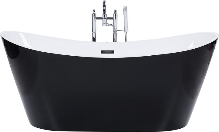 Actual product image Beliani Bathtub freestanding black oval 180 x 78 cm ANTIGUA (253 l, 180 cm, 180 cm)