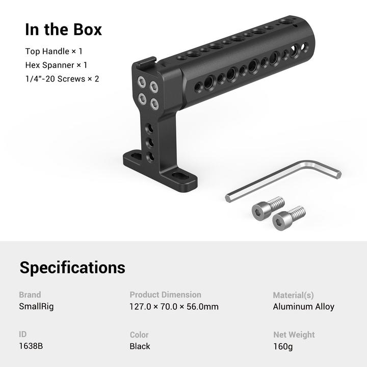 Actual product image SmallRig Top Handle with Cold Shoe (Cheese) (Grip)