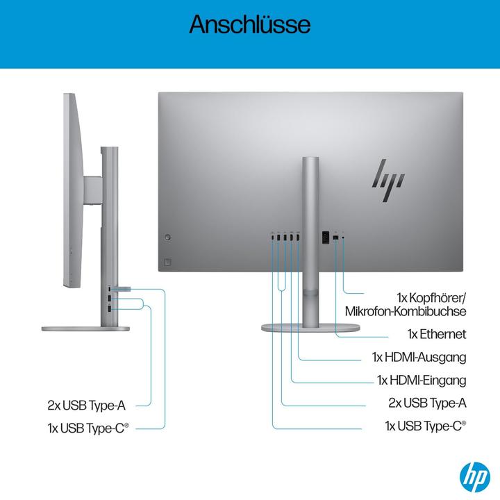 Produktbild HP OmniStudio X 32-c0670ng (AZ5T7EA), meteor silver (Intel Core Ultra 7 155H, 34.36 GB, 1000 GB)