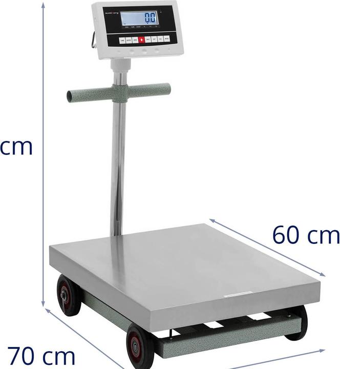 Produktbild Steinberg Plattformwaage Industriewaage Bodenwaage rollbar 600 kg / 0,1 kg kg / lb