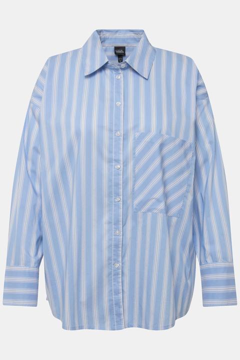 Actual product image Ulla Popken Striped Button-Down Stretch Fit Blouse (46, 48)