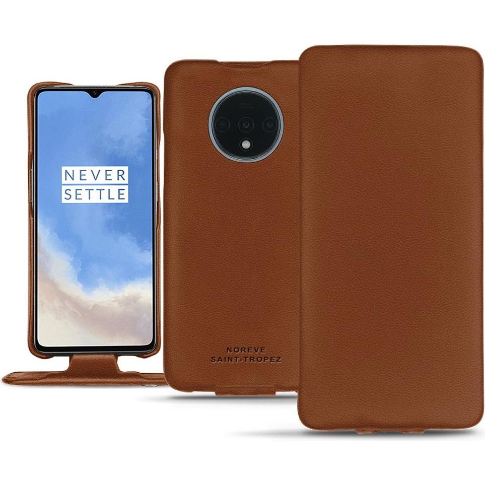 Noreve Lederschutzhülle vertikal (OnePlus 7T), Smartphone Hülle, Braun
