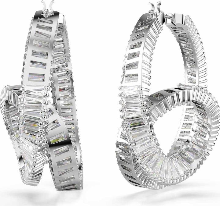 Image du produit Swarovski Matrix Kreolen Baguette Schliff Schleife Weiss Rhodiniert (Métal Swarovski)