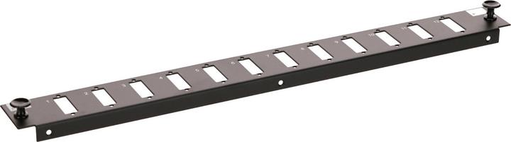 Danicom Frontplatte LC/SC 12-Port schwarz Quad/Duplex, geeignet für universelle Glasfaserablage