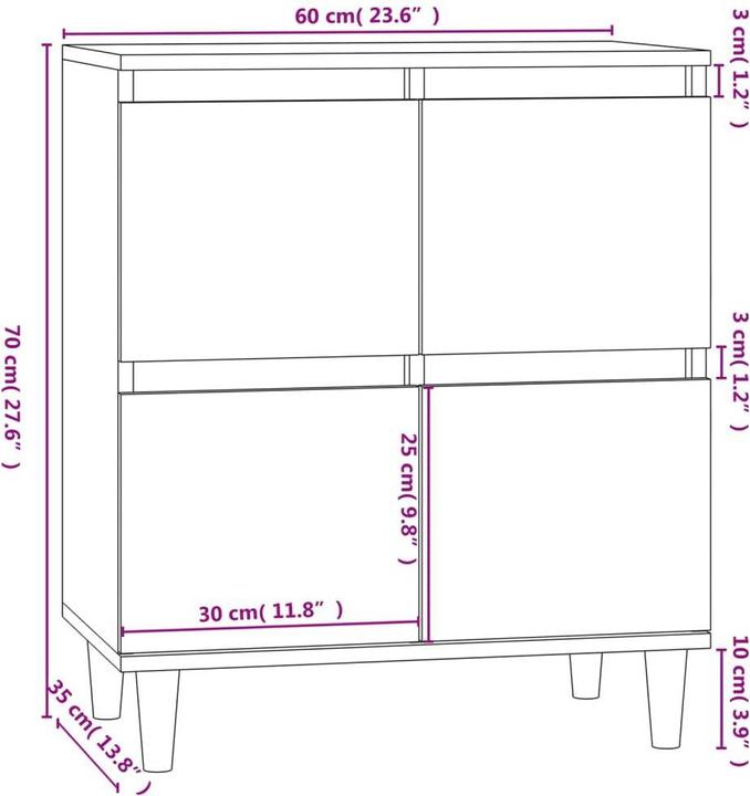 Image du produit vidaXL Sideboard (60 x 60 x 70 cm)