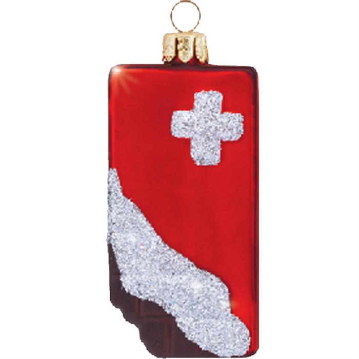 Ornamente Ornement en verre Chocolat suisse, 7 x 3.5cm (1 x)