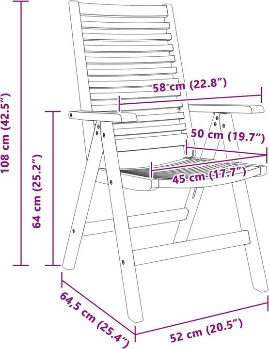 Produktbild vidaXL Outdoor-Liegestuhl