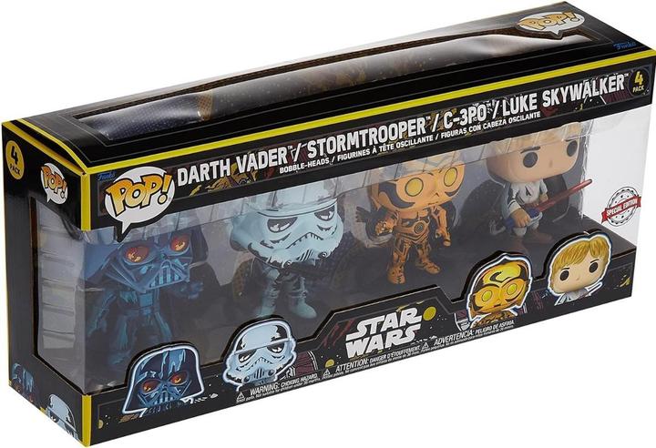 Produktbild Funko POP! SW Darth Vader/Stormtrooper/C-3PO/Luke EXM 4PK