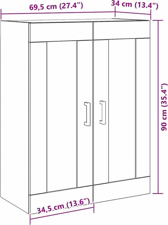 Immagine prodotto vidaXL Scaffale a muro (69,5 x 34 x 90 cm)