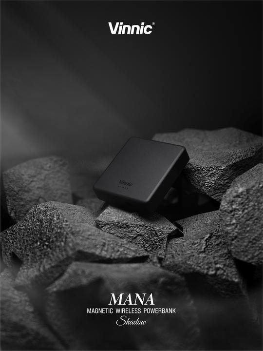 Produktbild Vinnic MANA Magnetic Wireless Powerbank 8.000mAh, black (8000 mAh, 20 W, 30.80 Wh)