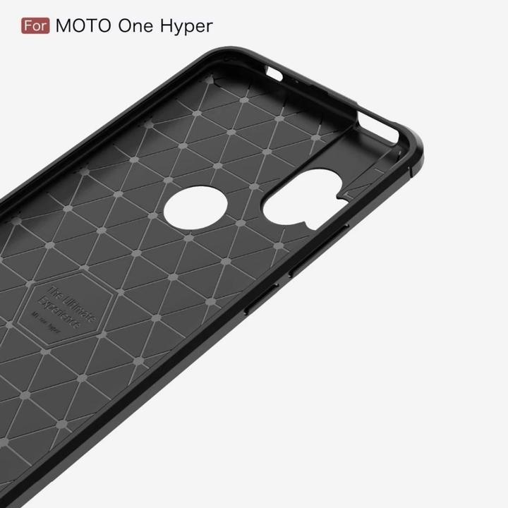 Actual product image König Design Case Mobile Protection for Motorola Moto One Hyper Case Cover Bumper Carbon Black (Motorola Moto One Hyper)
