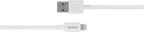 Actual product image Deltaco Lightning cable USB-A -Lightning, 1m, Apple C189 chipset, MFi, FSC-labeled packaging, white (1 m, USB 2.0)