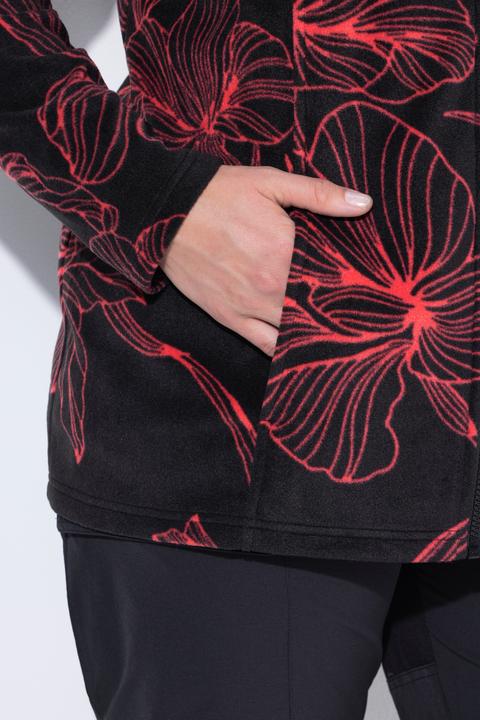 Image du produit Ulla Popken Veste à capuche en polaire, motif floral et manches longues (58)