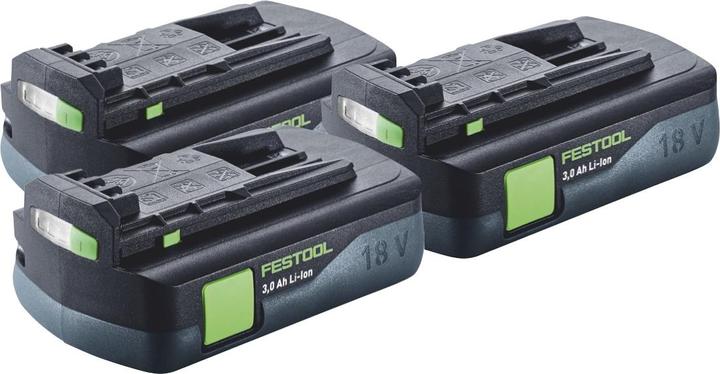 3x Batteria Festool BP 18 Li 3.0 C 18 V 3.0 Ah
