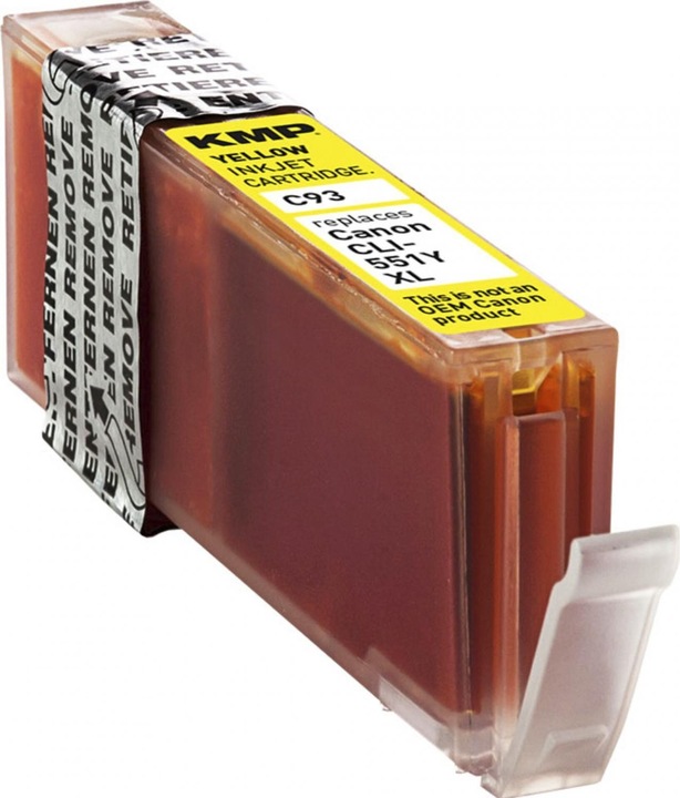 Actual product image KMP C93 Ink cartridge yellow comp. with Canon CLI-551 Y XL (Y)