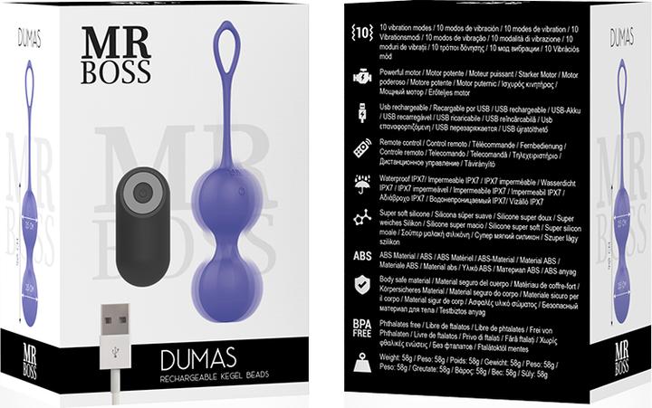 Productafbeelding Mr Boss Vibrerende kegelparels "Dumas" met afstandsbediening