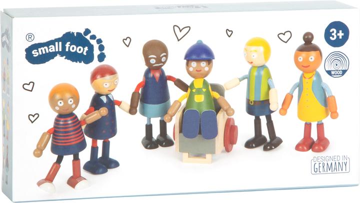 Actual product image small foot Bending Doll Family with Wheelchair