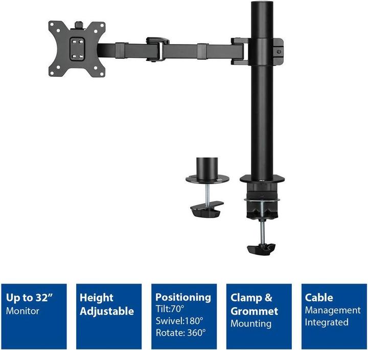 Actual product image ACT Monitor Desk Mount, 1 screen up to 32ö and 12 kg (Table, 32", 12 kg)