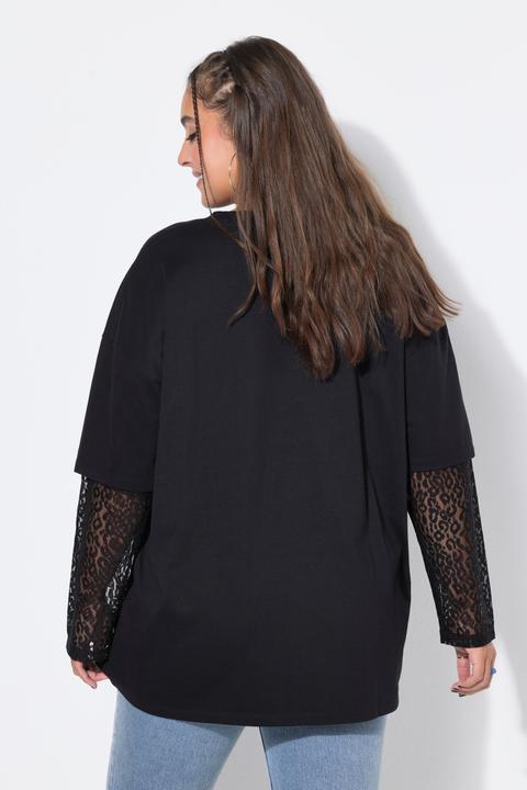 Produktbild Studio Untold T-Shirt, Oversize Shape, Langarm mit Spitze (54, 56)