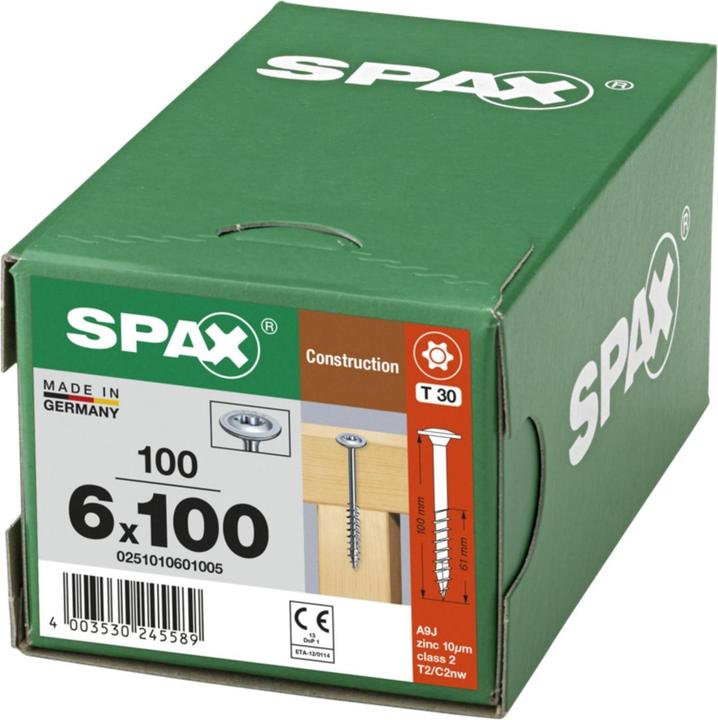 Produktbild Spax Tellerkopf T-Star Plus T30 Teilgewinde Wirox (100 Schrauben pro Stück)