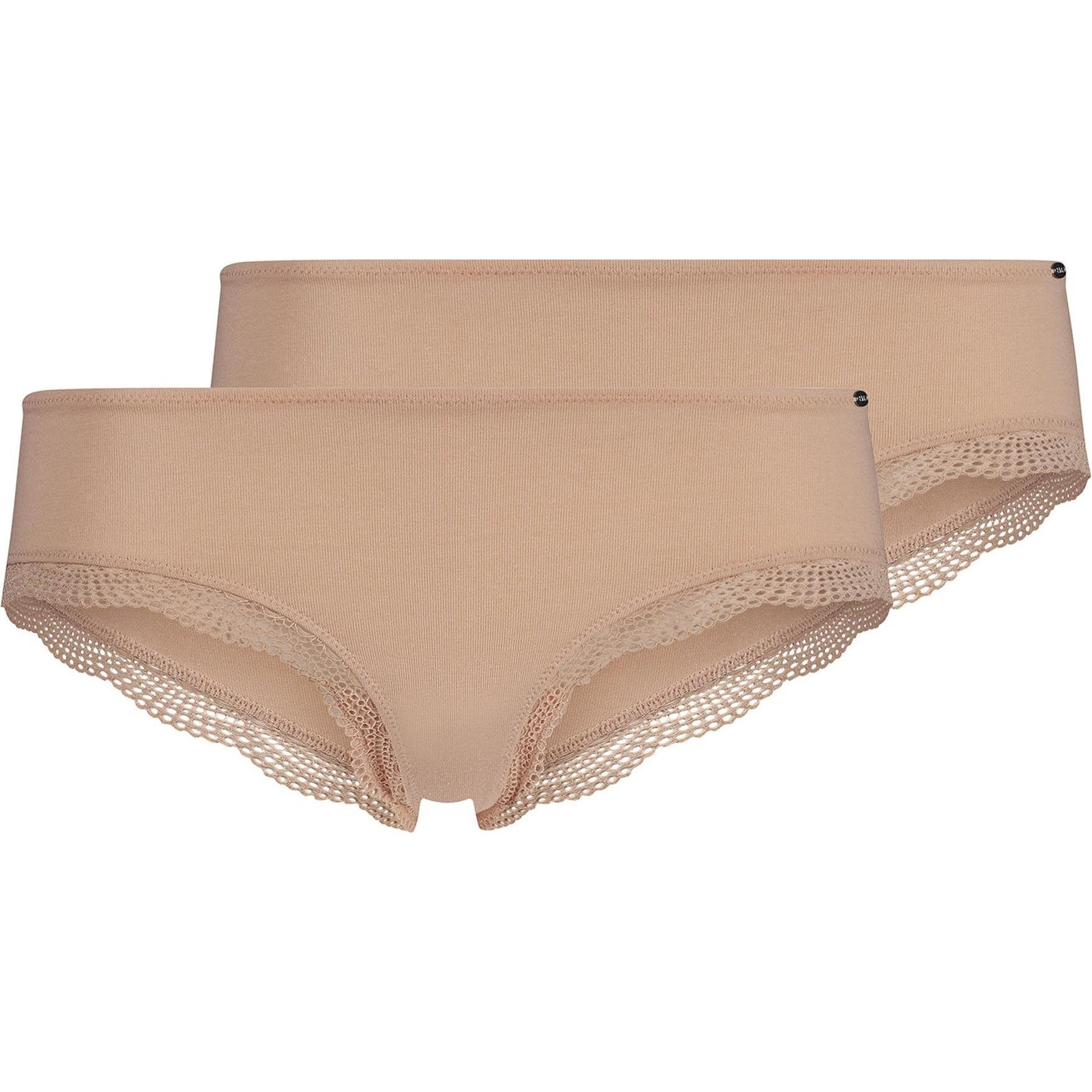 Skiny, Damen, Unterhosen, Slip Casual Bequem sitzend Classic Cotton, Beige, (M, 2er Pack)